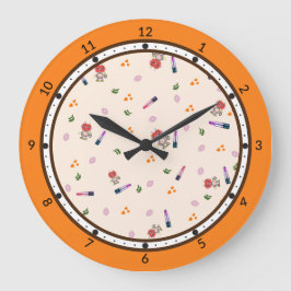 Schattige robotpatroon grote klok