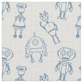 Schattige robots (blauw en wit) stof
