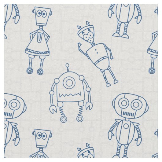 Schattige robots (blauw en wit) stof (Close Up)