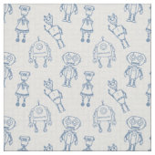 Schattige robots (blauw en wit) stof (Swatch)