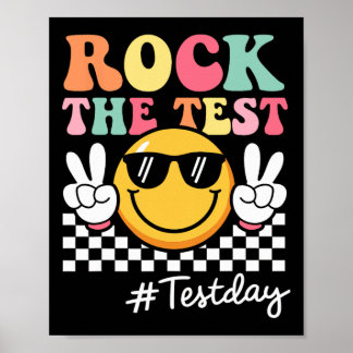 Schattige Rock De Test Retro Glimlach Leraar Kinde Poster