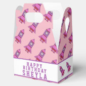Schattige Rocket Pink Meisje Verjaardag Bedankdoosjes (Geopend)
