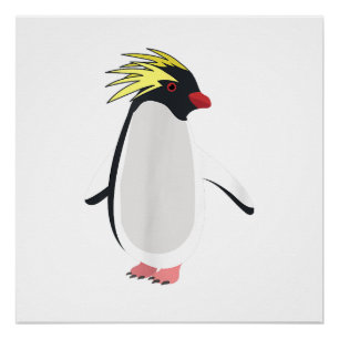 Schattige Rockhopper Pinguïn Grappig Antarctisch D Perfect Poster