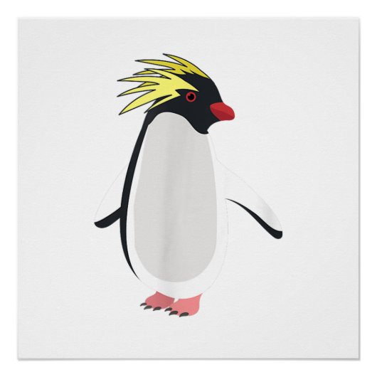 Schattige Rockhopper Pinguïn Grappig Antarctisch D Perfect Poster (Voorkant)