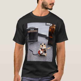 Schattige rockster hamster grappige gitaar punk ro t-shirt