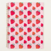  Schattige Rode Aardbeien Girly Roze Patroon Planner (Voorkant)