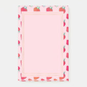  Schattige Rode Aardbeien Girly Roze Patroon Post-it® Notes (Voorkant)