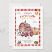 Schattige rode boerderij verjaardag kind kaart (Voorkant)