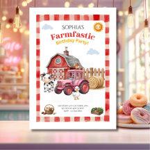 Schattige rode boerderij verjaardag kind