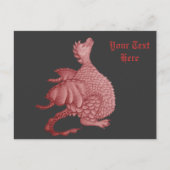 schattige rode draak - mythische en fantasiekunstk briefkaart (Voorkant)