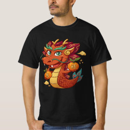Schattige Rode Draak Vector Clipart | Chinees Nieu T-shirt