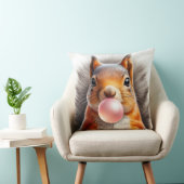 Schattige rode eekhoorn die bubblegum blaast Whims Kussen (Stoel)