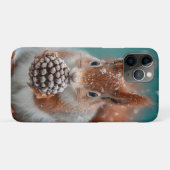 Schattige rode eekhoorn in de sneeuw met een pinec Case-Mate iPhone case (Achterkant (horizontaal))