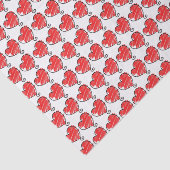 Schattige Rode en Witte Hartjes Valentijn Tissuepapier (Detail)