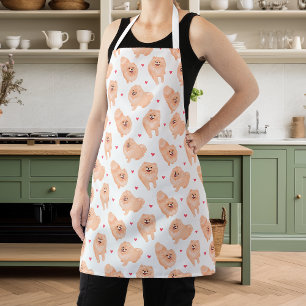 Schattige rode en witte Pomeranian huisdier Schort