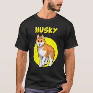 Schattige rode en witte Siberische Husky bruine og T-shirt