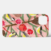 Schattige rode & gele Chickadee vogels Kerstboom H Case-Mate iPhone Case (Achterkant (horizontaal))