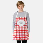 Schattige rode geruite tomaten Beste Chef Schort (Gedragen)