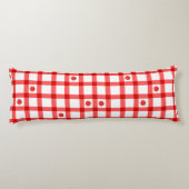 Schattige rode geruite tomaten lichaamskussen (Achterkant)