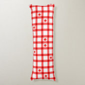 Schattige rode geruite tomaten lichaamskussen (Voorkant Verticaal)