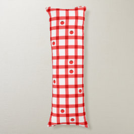 Schattige rode geruite tomaten lichaamskussen