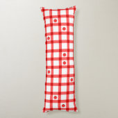 Schattige rode geruite tomaten lichaamskussen (Achterkant (Verticaal))