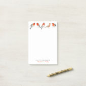 Schattige rode & grijze robin vogels Kerstmis Post-it® Notes (Op bureau)