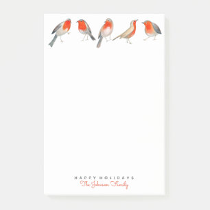 Schattige rode & grijze robin vogels Kerstmis Post-it® Notes