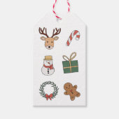Schattige Rode Groene Feestelijke Kinderen Kerst V Cadeaulabel (Voorkant)
