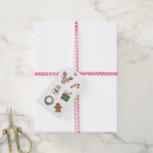 Schattige Rode Groene Feestelijke Kinderen Kerst V Cadeaulabel (Met Touw)