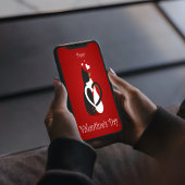 Schattige Rode Hart Kat Gelukkig Valentijnsdag Kaa Feestdagen Kaart