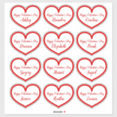 Schattige Rode Hart Kinder Namen Valentijnsdag Cla Sticker (Vel)