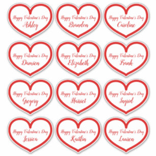 Schattige Rode Hart Kinderen Namen Valentijnsdag K Sticker
