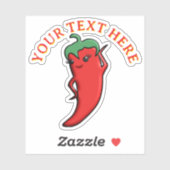 Schattige Rode Hete Peper Kawaii Aangepast Sticker (Vel)