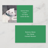 Schattige rode hond met een groene kraag visitekaartje (Voorkant / Achterkant)