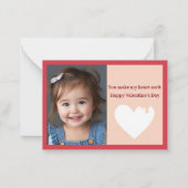 Schattige Rode Ice Cream Foto Classroom Valentijn Notitiekaartje (Achterkant)