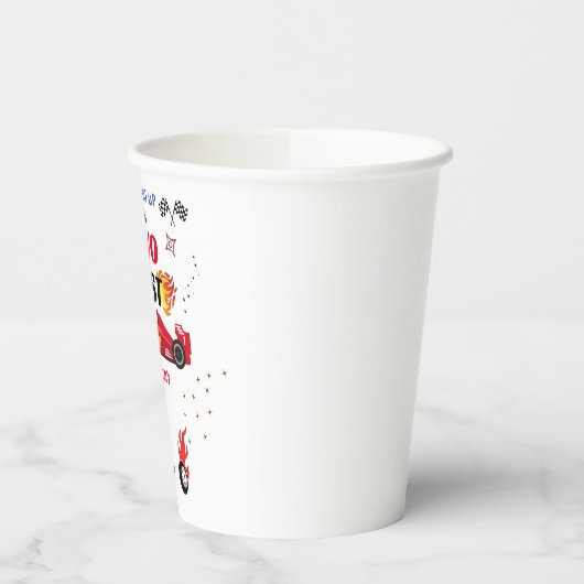 schattige rode jongen auto's Race auto twee snelle Papieren Bekers (Links)