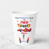 schattige rode jongen auto's Race auto twee snelle Papieren Bekers (Voorkant)