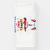 schattige rode jongen auto's Race auto twee snelle Spandoek (Verticaal)