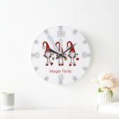 Schattige Rode Kabouters Kerstmis Grote Klok (Huis)