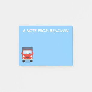 Schattige rode kawaii vrachtwagen cartoon illustra post-it® notes