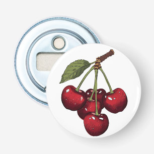 Schattige Rode Kersen mama zei Glanzende Zoete Ker Button Flesopener
