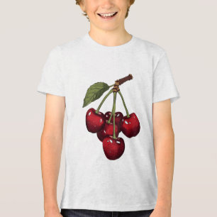 Schattige Rode Kersen mama zei Glanzende Zoete Ker Tri-Blend Shirt