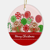 Schattige rode kerst gingerbreads keramisch ornament (Links)