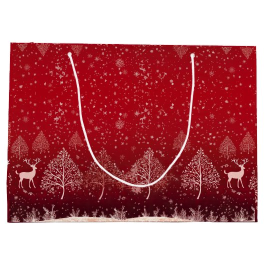 Schattige Rode Kerst Groot Cadeauzakje (Achterkant)