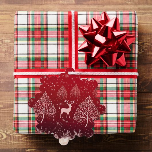Schattige Rode Kerst Ornament Kaart (Insitu (Geschenk))