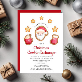 Schattige Rode Kerstman Kerstkoek Uitwisseling Kaart