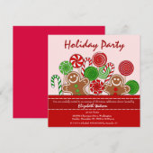 Schattige rode kerstpeperkoeken kaart (Voorkant / Achterkant)