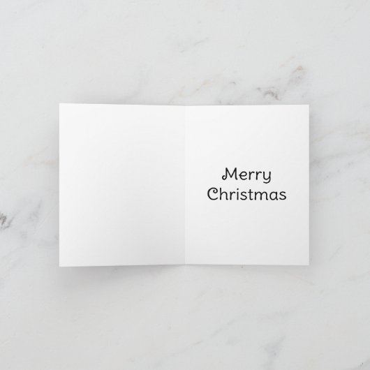 Schattige rode kerstvos zingt kaart (Binnen)