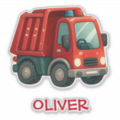 Schattige rode kiepwagen sticker (Voorkant)